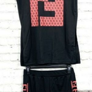 Fendi-ish Short Set in Rose Color